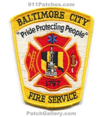 Baltimore City Fire Service Department Patch (Maryland)
Scan By: PatchGallery.com
Keywords: dept. bcfd b.c.f.d. balto. pride protecting the people 1797