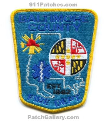 Baltimore County Fire Department Patch (Maryland)
Scan By: PatchGallery.com
Keywords: co. dept. balto. bcofd b.co.f.d. est. 1882