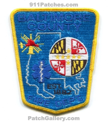 Baltimore County Fire Department Patch (Maryland)
Scan By: PatchGallery.com
Keywords: balto. co. dept. est. 1882
