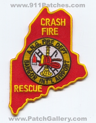Bangor International Airport Crash Fire Rescue ANG USAF Military Patch (Maine)
Scan By: PatchGallery.com
Keywords: Department Dept. Air National Guard A.N.G. U.S.A.F. CFR C.F.R. ARFF A.R.F.F. Aircraft Firefighter Firefighting Int&#039;l state shape