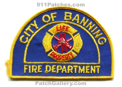 Banning Fire Department Patch (California)
Scan By: PatchGallery.com
Keywords: city of dept. life property