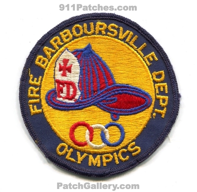 Barboursville Fire Department Olympics Patch (Kentucky)
Scan By: PatchGallery.com
Keywords: dept.