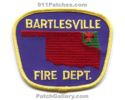 Bartlesville Fire Department Patch (Oklahoma)
Scan By: PatchGallery.com
Keywords: dept.
