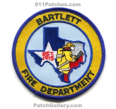 Bartlett Fire Department Patch (Texas)
Scan By: PatchGallery.com
Keywords: dept. est. 1915