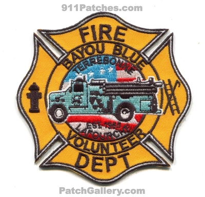 Bayou Blue Volunteer Fire Department Patch (Louisiana)
Scan By: PatchGallery.com
Keywords: vol. dept. terrebonne lafourche est. 1965