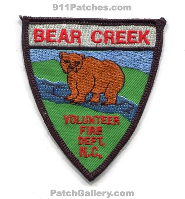 Bear Creek Volunteer Fire Department Patch (North Carolina)
Scan By: PatchGallery.com
Keywords: vol. dept. n.c.