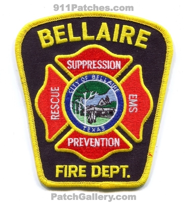 Bellaire Fire Department Patch (Texas)
Scan By: PatchGallery.com
Keywords: dept. rescue ems suppression prevention