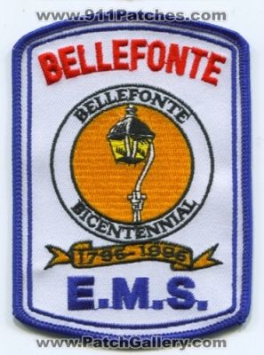 Bellefonte Emergency Medical Services (Pennsylvania)
Scan By: PatchGallery.com
Keywords: ems e.m.s. bicentennial 1796-1996