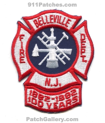 Belleville Fire Department 100 Years Patch (New Jersey)
Scan By: PatchGallery.com
Keywords: dept. 1882-1982