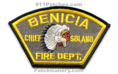 Benicia Fire Department Patch (California)
Scan By: PatchGallery.com
Keywords: dept. chief solano