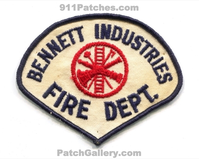 Bennett Industries Fire Department Patch (UNKNOWN STATE)
Scan By: PatchGallery.com
Keywords: dept.