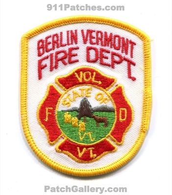 Berlin Volunteer Fire Department Patch (Vermont)
Scan By: PatchGallery.com
Keywords: vol. dept. fd