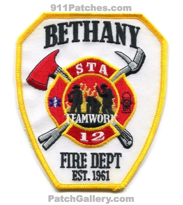 Bethany Fire Department Station 12 Patch (North Carolina)
Scan By: PatchGallery.com
Keywords: dept. teamwork est. 1961