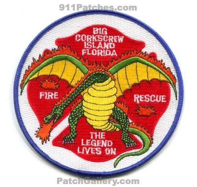 Big Corkscrew Island Fire Rescue Department Patch (Florida)
Scan By: PatchGallery.com
Keywords: dept. the legend lives on dragon