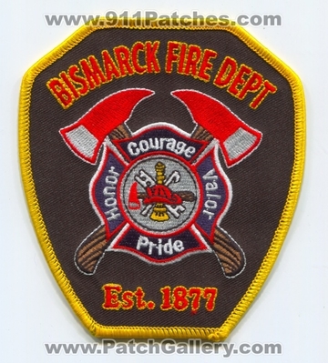 Bismarck Fire Department Patch (North Dakota)
Scan By: PatchGallery.com
Keywords: Dept. Est. 1877 - Honor Courage Valor Pride