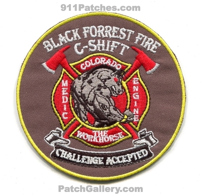 Black Forest Fire Department C Shift Patch (Colorado) (Error)
[b]Scan From: Our Collection[/b]
Error: Forrest
Keywords: dept. c-shift medic ambulance engine company co. station the workhorse challenge accepted