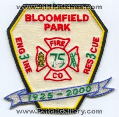 Bloomfield Park Fire Company Engine 3 Rescue 3 75 Years Patch (New Jersey)
Scan By: PatchGallery.com
Keywords: co. station department dept.