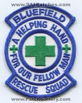 Bluefield Rescue Squad Patch (Virginia)
Scan By: PatchGallery.com
Keywords: ems a helping hand for our fellow man