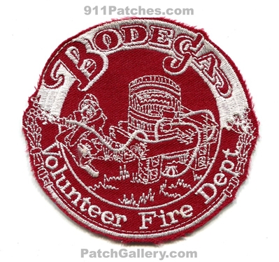 Bodega Volunteer Fire Department Patch (California)
Scan By: PatchGallery.com
Keywords: vol. dept.