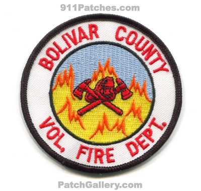Bolivar County Volunteer Fire Department Patch (Mississippi)
Scan By: PatchGallery.com
Keywords: co. vol. dept.