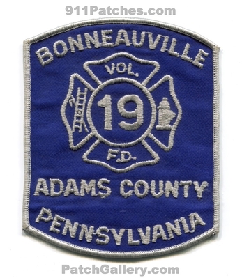 Bonneauville Volunteer Fire Department 19 Adams County Patch (Pennsylvania)
Scan By: PatchGallery.com
Keywords: vol. dept. f.d. fd co.