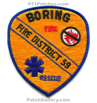 Boring Fire District 59 Patch (Oregon)
Scan By: PatchGallery.com
Keywords: dist. number no. #59 department dept. rescue