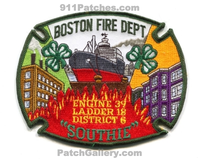 Boston Fire Department Engine 39 Ladder 18 District 6 Patch (Massachusetts)
Scan By: PatchGallery.com
Keywords: dept. bfd company co. station southie