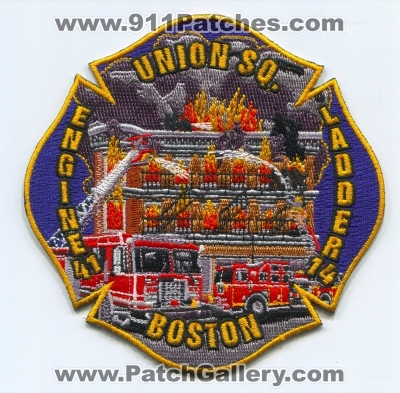 Boston Fire Department Engine 41 Ladder 14 Patch (Massachusetts)
Scan By: PatchGallery.com
Keywords: dept. bfd company co. station union sq. square