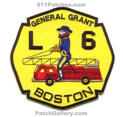 Boston Fire Department Ladder 6 Patch (Massachusetts)
Scan By: PatchGallery.com
Keywords: dept. bfd company co. station l6 truck general grant