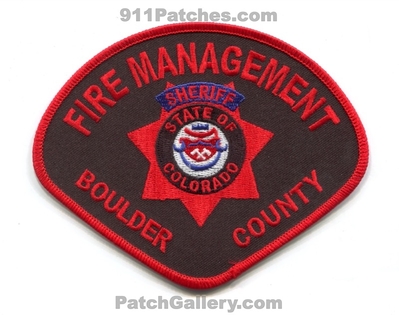 Boulder County Sheriff Fire Management Patch (Colorado)
[b]Scan From: Our Collection[/b]
Keywords: co. sheriffs department dept. office wildland wildfire forest
