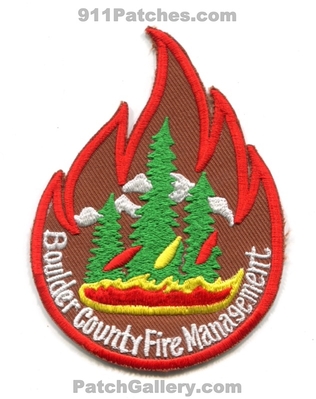 Boulder County Fire Management Patch (Colorado) (Reproduction)
Scan By: PatchGallery.com
Keywords: co. department dept. forest wildfire wildland