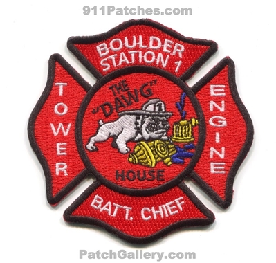 Boulder Fire Department Station 1 Patch (Colorado)
[b]Scan From: Our Collection[/b]
Keywords: dept. engine tower ladder truck battalion chief company co. the dawg house