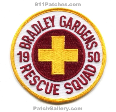 Bradley Gardens Rescue Squad EMS Patch (New Jersey)
Scan By: PatchGallery.com
In Memory of Bernie Shaffer
Keywords: ambulance 1950