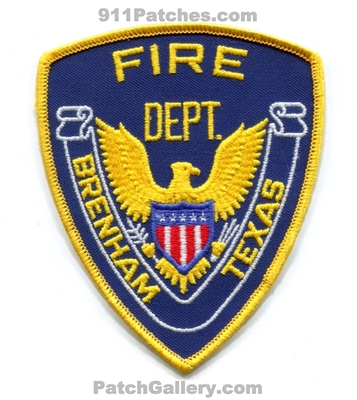 Brenham Fire Department Patch (Texas)
Scan By: PatchGallery.com
Keywords: dept.