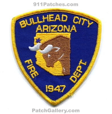 Bullhead City Fire Department Patch (Arizona)
Scan By: PatchGallery.com
Keywords: dept. 1947