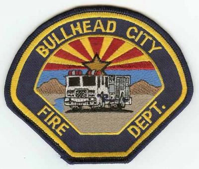 Bullhead City Fire Dept
Thanks to PaulsFirePatches.com for this scan.
Keywords: arizona department