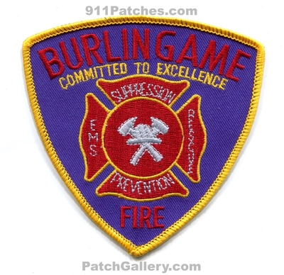 Burlingame Fire Department Patch (California)
Scan By: PatchGallery.com
Keywords: dept. resue ems prevention suppression committed to excellence