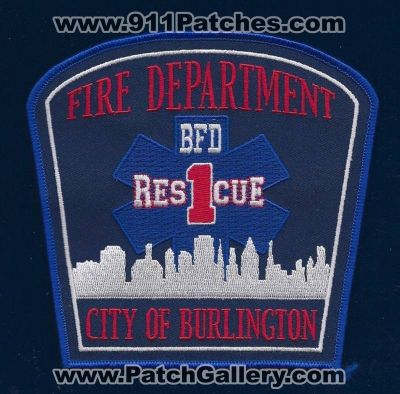 Burlington Fire Department Rescue 1 (Vermont)
Thanks to PaulsFirePatches.com for this scan.
Keywords: dept. bfd city of