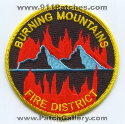 Burning Mountains Fire District Patch (Colorado)
[b]Scan From: Our Collection[/b]
Keywords: department dept.