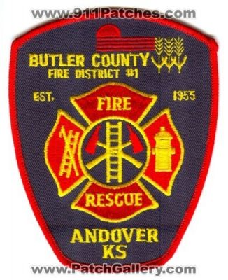 Butler County Fire District Number 1 (Kansas)
Scan By: PatchGallery.com
Keywords: #1 rescue andover ks