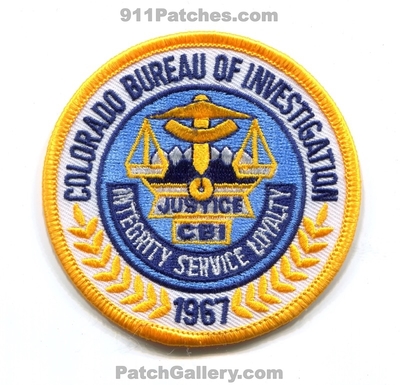 Colorado Bureau of Investigation Patch (Colorado)
Scan By: PatchGallery.com
Keywords: cbi integrity service loyalty justice 1967