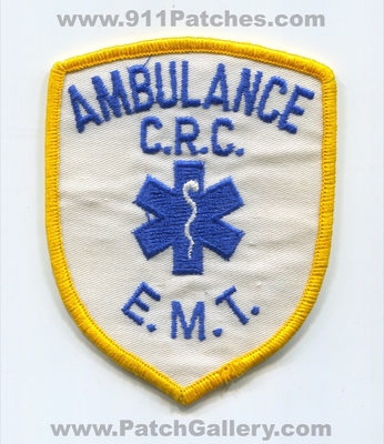 CRC Ambulance EMT EMS Patch (UNKNOWN STATE)
Scan By: PatchGallery.com
Keywords: c.r.c. emergency medical technician e.m.t.