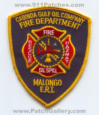 Cabinda Gulf Oil Company Fire Department Malongo Emergency Response Team ERT Patch (Angola)
Scan By: PatchGallery.com
Keywords: dept. rescue hazmat haz-mat spill