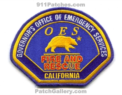 California Governors Office of Emergency Services Fire Rescue Patch (California)
Scan By: PatchGallery.com
Keywords: oes and department dept.
