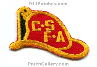California State Firefighters Association CSFA Patch (California)
Scan By: PatchGallery.com
Keywords: ffs assoc. assn. fire department dept.