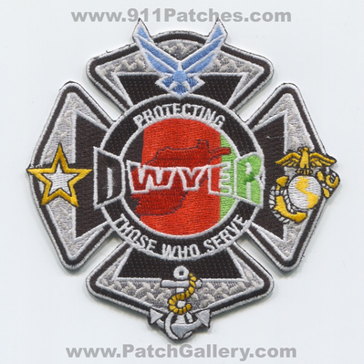 Camp Dwyer Fire Department Military Patch (Afghanistan)
Scan By: PatchGallery.com
[b]Patch Made By: 911Patches.com[/b]
Keywords: Dept. United States Army Air Force USAF Marine Corps USMC Navy USN Protecting Those Who Serve