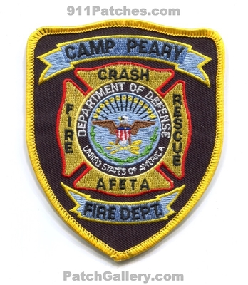 Camp Peary Crash Fire Rescue Department DOD Military Patch (Virginia)
Scan By: PatchGallery.com
Keywords: dept. cfr afeta of defense