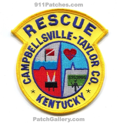 Campbellsville Taylor County Rescue Squad EMS Patch (Kentucky)
Scan By: PatchGallery.com
Keywords: co. emergency medical services e.m.s. ambulance est. 1964
