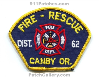 Canby Fire Rescue Department District 62 Patch (Oregon)
Scan By: PatchGallery.com
Keywords: dept. dist. number no. #62