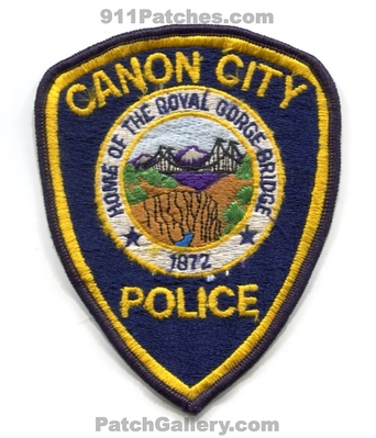 Canon City Police Department Patch (Colorado)
Scan By: PatchGallery.com
Keywords: dept. home of the royal gorge bridge 1872